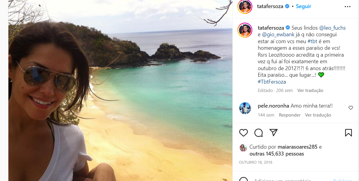 TBT de Thais Fersoza se lamentando não poder participar do programa da Gio Ewbank, o ano era 2018 (Foto Reprodução/Instagram)