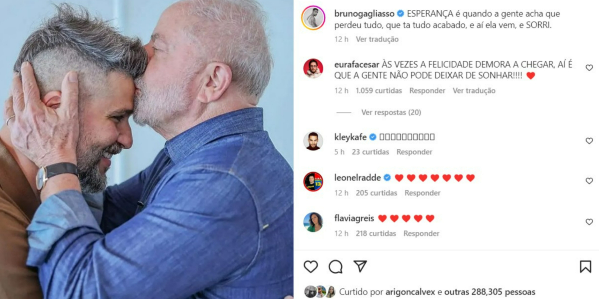 Bruno Gagliasso celebrou vitória de Lula (Foto: Reprodução/Instagram)