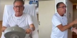 Galvão Bueno apareceu em hospital em vídeo no 