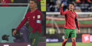 Cristiano Ronaldo tira lanchinho de lugar curioso e causa indignação aos torcedores (Reprodução)