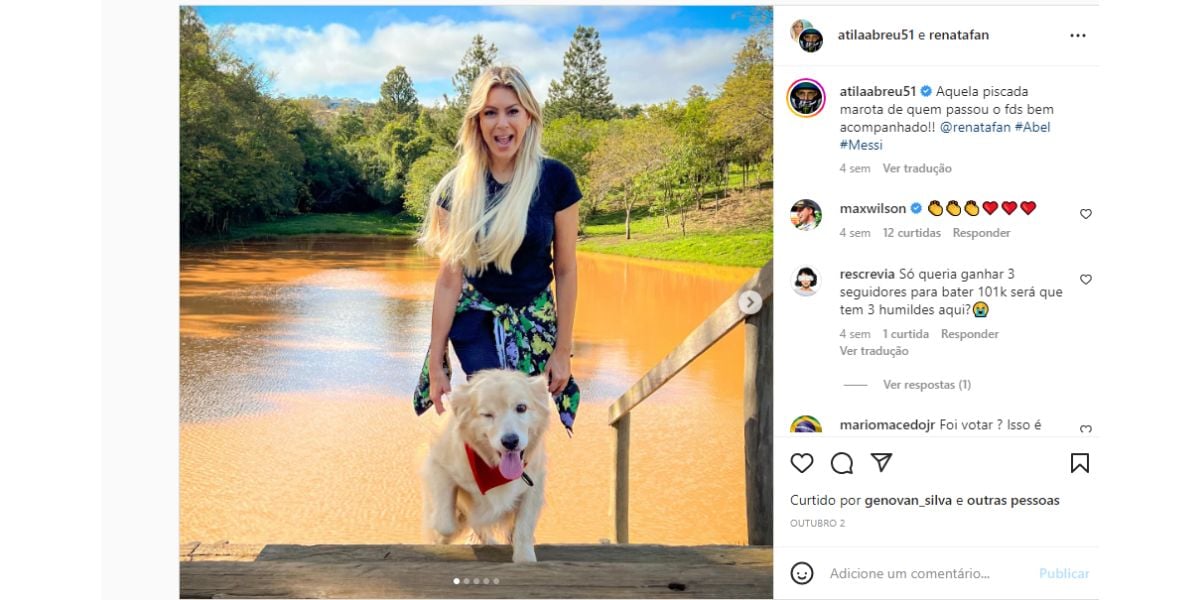 Renata Fan recebeu declaração de namorado nas redes sociais