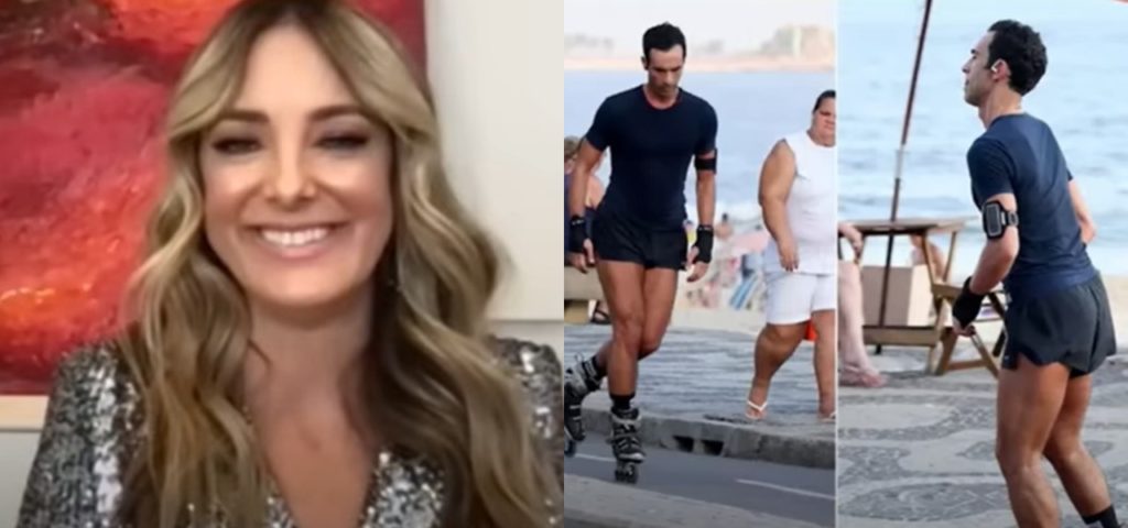 Ticiane Pinheiro falou sobre os acidentes que César Tralli sofreu andando de patins