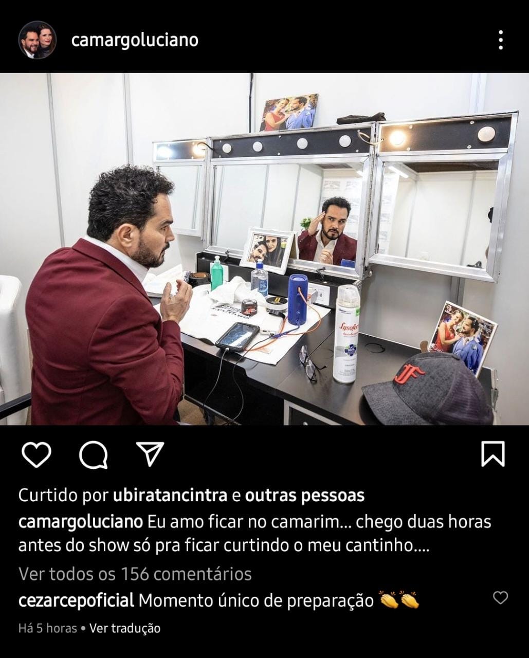 Publicação de Luciano Camargo (Foto: Reprodução/ Instagram)