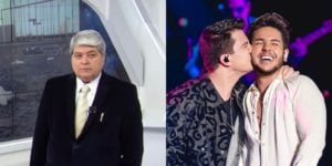 Datena comentou a tragédia no show de Hugo e Guilherme (Foto: Montagem TV Foco)