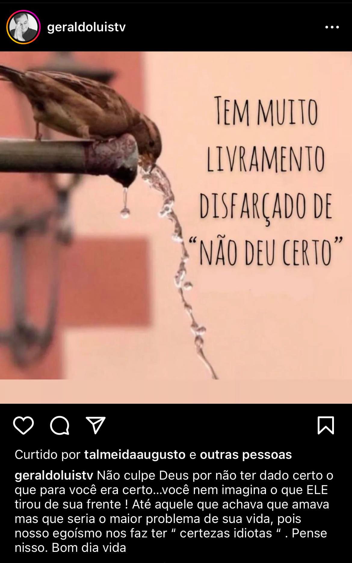 Geraldo Luís entrega mensagem forte sobre livramento
