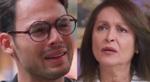 Vencer o Desamor - Gael enfrenta Bárbara, que fica em choque ao descobrir irmão gêmeo do filho: "Você me comprou?" (Foto: Reprodução / Las Estrellas / Montagem TV Foco)