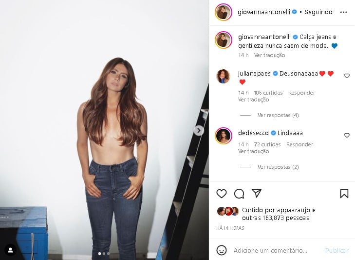 Giovanna Antonelli chocou ao expor o corpão de parar o trânsito (Foto: Reprodução)