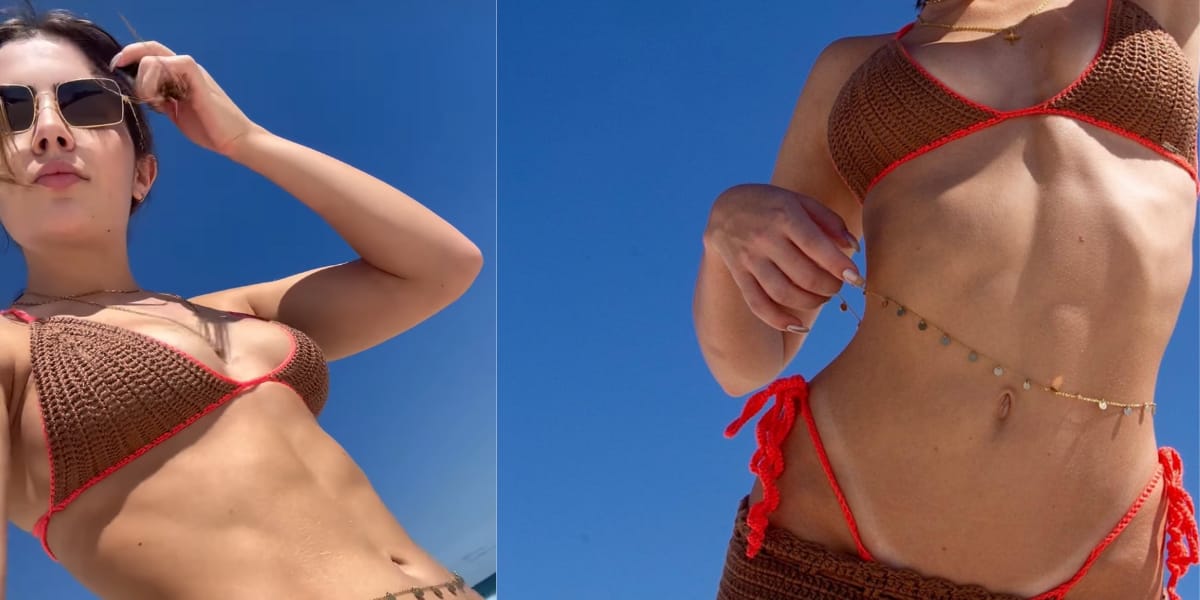 A atriz esbanja seu corpão na praia, provando ser uma das mais lindas (Reprodução: Instagram)