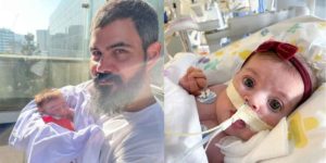 Juliano Cazarré e a filha, Maria Guilhermina, de 4 meses (Foto: Reprodução / Instagram)
