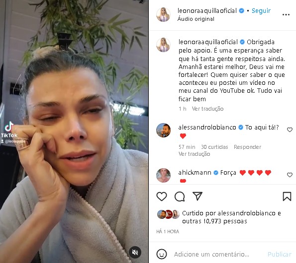 Léo Áquilla surgiu aos prantos com o fim de seu casamento (Foto: Reprodução/ Instagram)