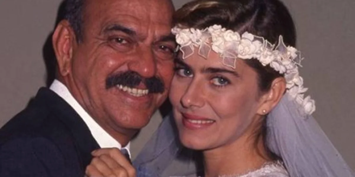 Lima Duarte e Maitê Proença na novela “O Salvador da Pátria” (Foto: Divulgação / TV Globo)