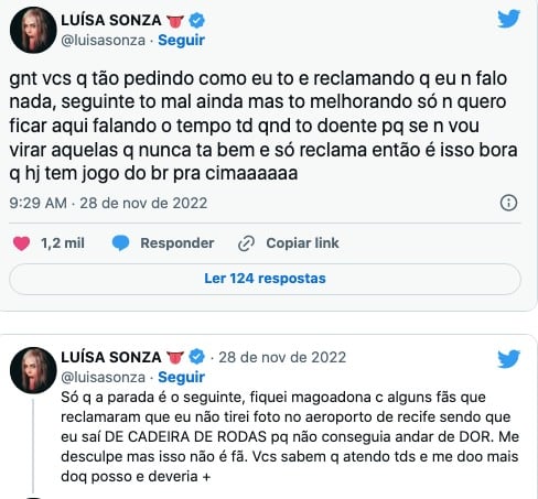 Luísa Sonza se sente mal em aeroporto (reprodução)