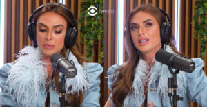 A modelo Nicole Bahls participou do podcast Quem Pode, Pod, na noite desta terça-feira (15) (Foto: Reprodução / YouTube / Montagem TV Foco)