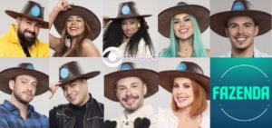 Os participantes que já foram eliminados em A Fazenda 14 foram Bruno Tálamo, Ingrid Ohara, Rosiane Pinheiro, Tati Zaqui, Thomaz Costa, Vini Buttel, Lucas Santos, Alex Gallete e Deborah Albuquerque (Foto: Reprodução / PlayPlus / Montagem TV Foco)