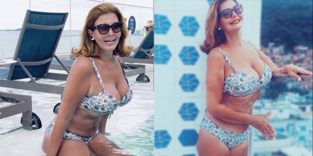 Roberta Close surgiu de biquíni na beira da piscina e mostrou que segue com corpo de novinha (Reprodução: Instagram)