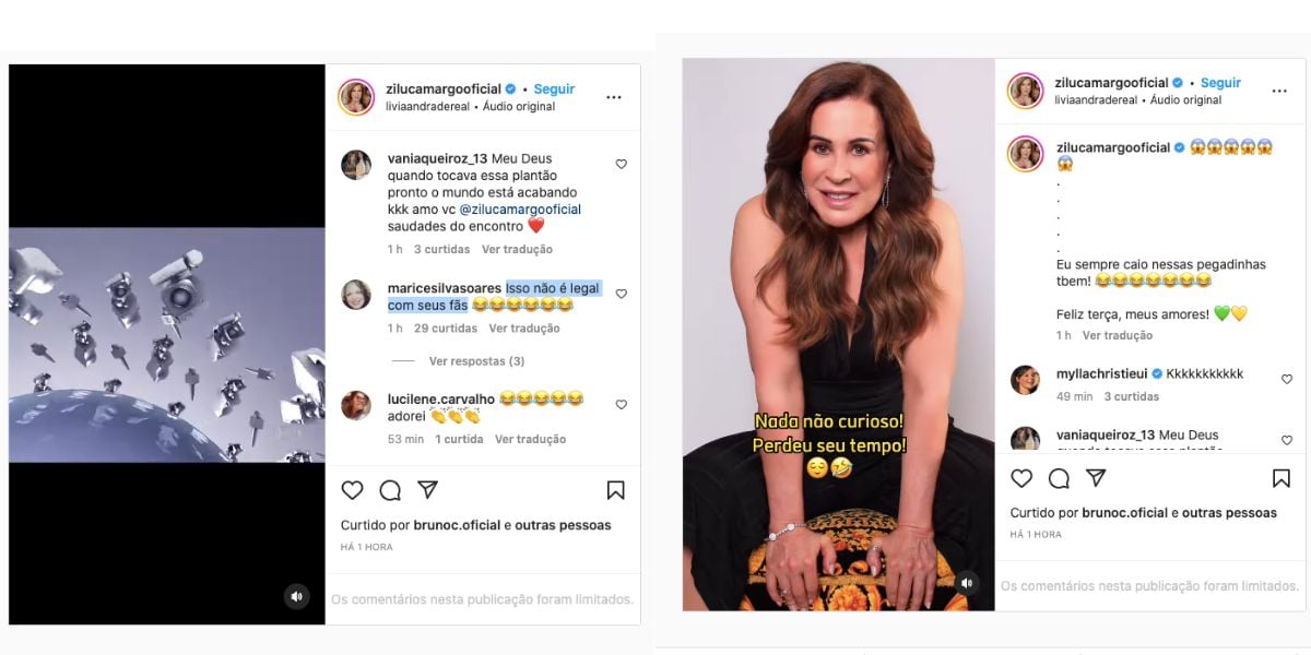 Zilu faz brincadeira com fãs (Reprodução)