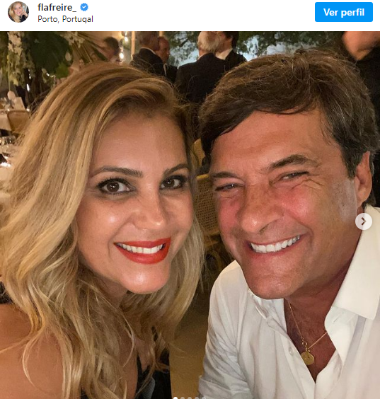 Flávia Freire e Miguel Roquette. - Foto Reprodução Instagram