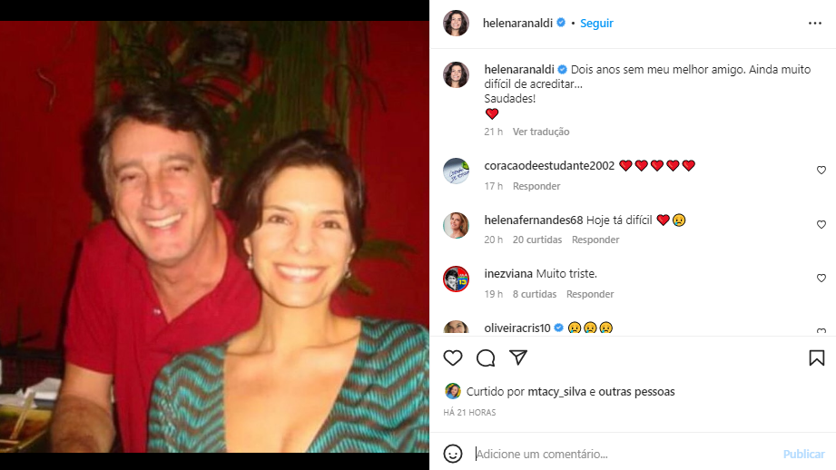 Helena Ranaldi usa suas redes sociais para desabar sobre morte de grande amigo e ator da Globo e recebe apoio dos fãs  - Foto Reprodução