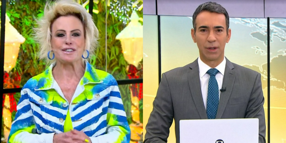 Ana Maria Braga e César Tralli no "Mais Você" (Foto: Reprodução/TV Globo)