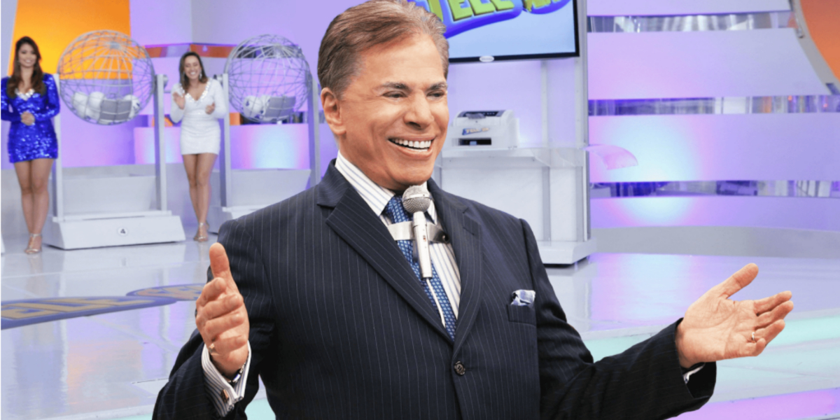 Silvio Santos apresentando prêmio da "Tele Sena" (Foto: Divulgação/SBT)