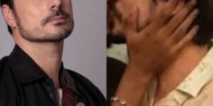 Galãs da Globo foram flagrados aos beijos nos bastidores do canal e foto acabou sendo divulgada - Foto Reprodução
