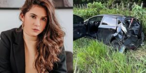 Ex- BBB Gizelly Bicalho sofre grave acidente e carro fica destruído: 