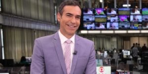 César Tralli na redação de jornalismo da Globo - Foto: Divulgação