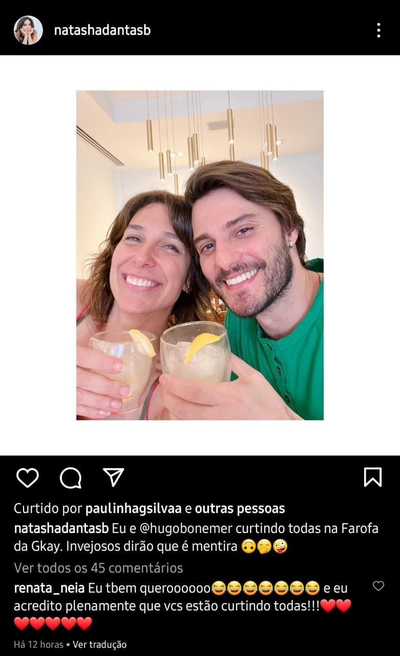 Publicação de Natasha Dantas (Foto: Reprodução/ Instagram) Publicação de Natasha Dantas (Foto: Reprodução/ Instagram)