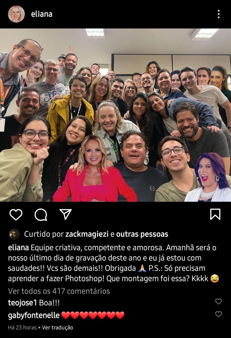 Publicação de Eliana (Foto: Reprodução/ Instagram)
