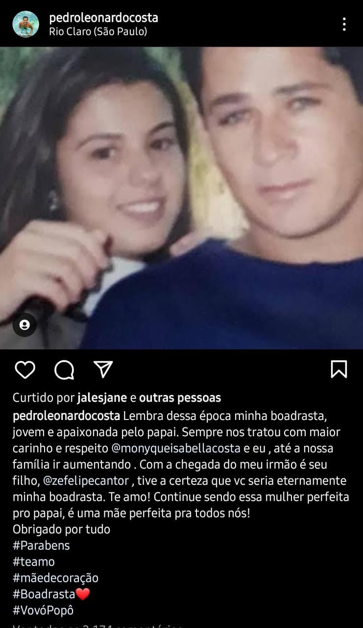 Publicação de Pedro Leonardo (Foto: Reprodução/ Instagram)