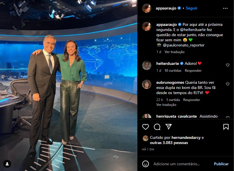 Ana Paula Araújo assumiu o lugar de Renata Vasconcellos no Jornal Nacional - Foto: Reprodução