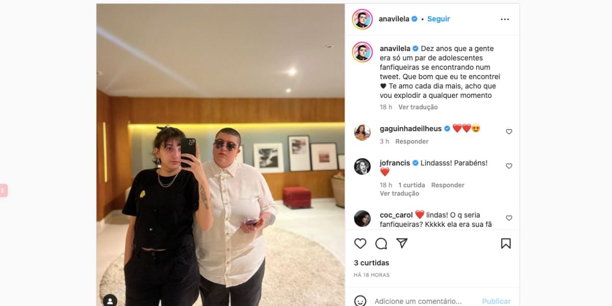 Ana Vilela e esposa (Reprodução) 