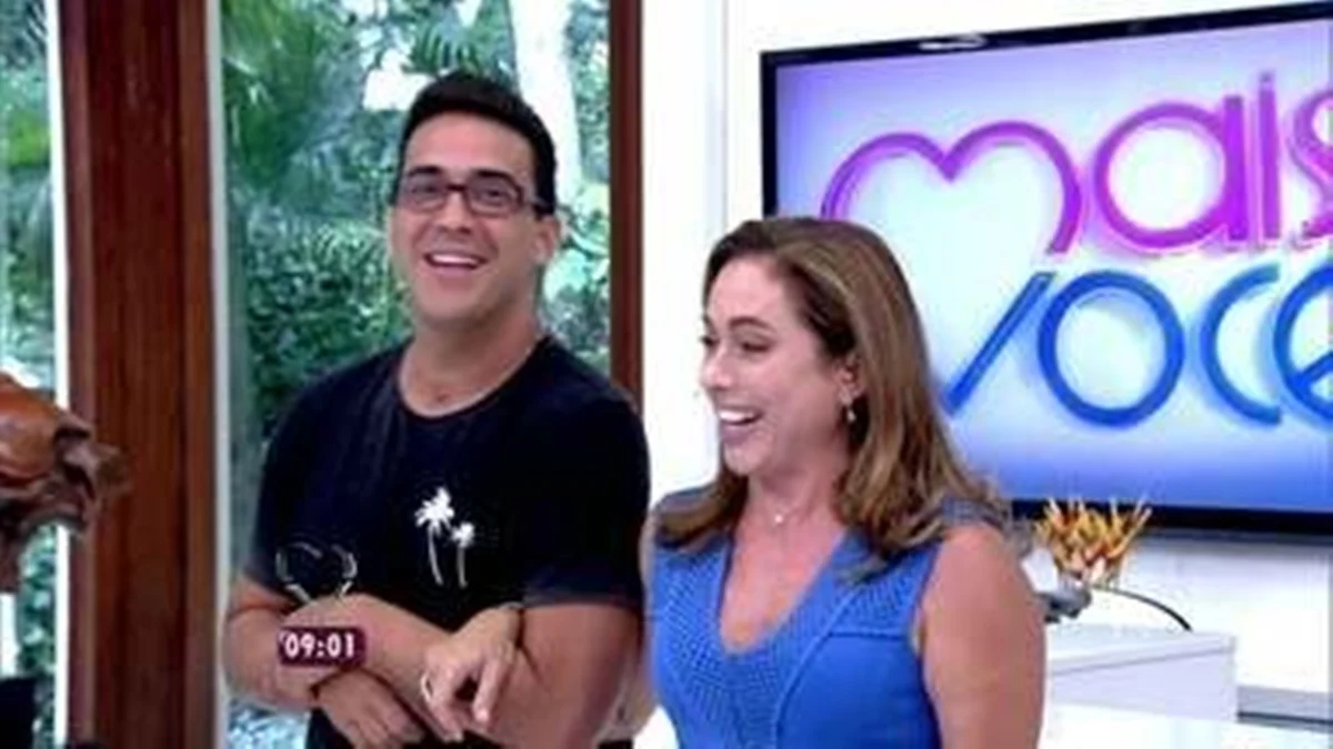 André Marques e Cissa Guimarães no "Mais Você" (Foto Reprodução/Internet)