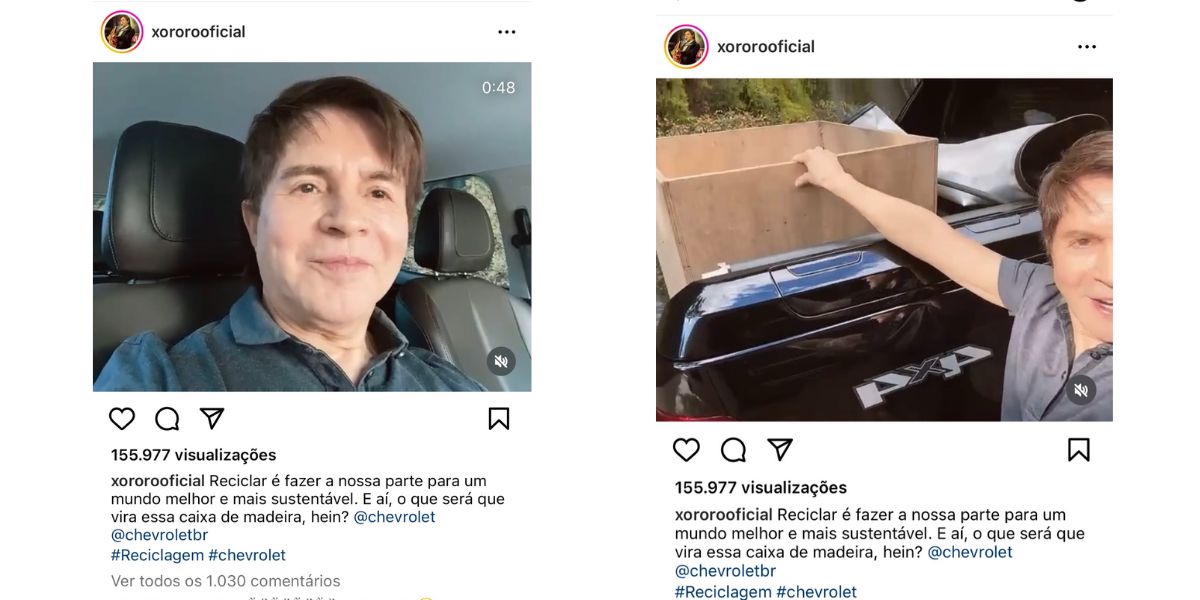 De acordo com Xororó, caixa iria ser jogada no lixo (Reprodução) De acordo com Xororó, caixa iria ser jogada no lixo (Reprodução)