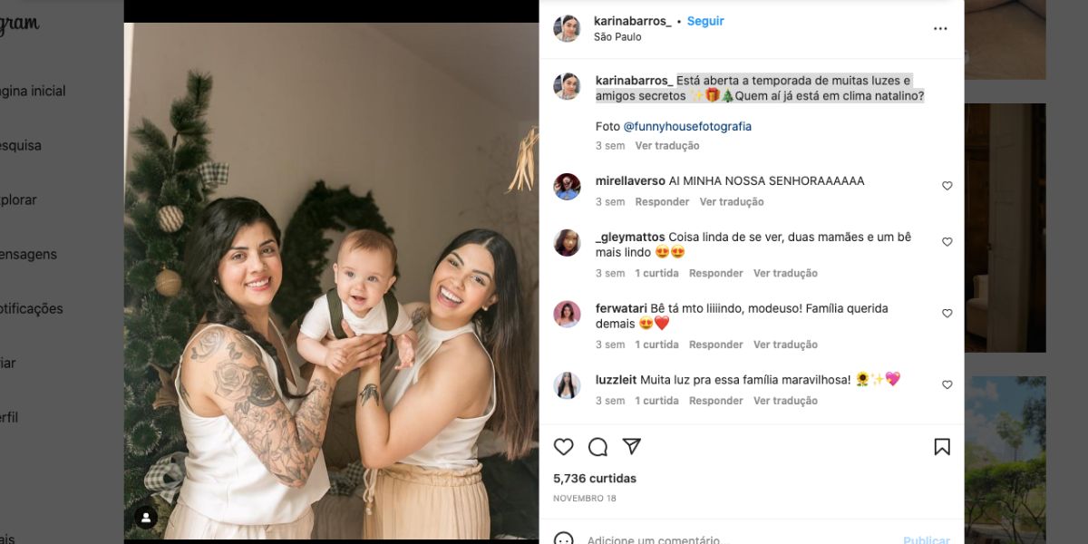 Bailarina do Faustão ao lado da família (Reprodução)