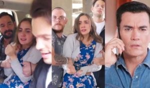 Bomba em Vencer o Desamor - Irmão gêmeo de Gael sequestra Dafne e todos ficam em pânico na novela mexicana exibida no SBT (Foto: Reprodução / Las Estrellas / Montagem TV Foco)