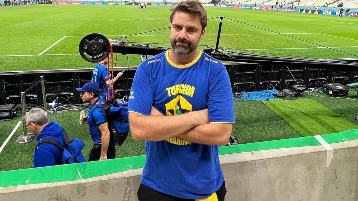 O humorista está trabalhando na Copa do Mundo do Catar (Reprodução)