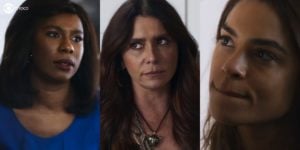 Rolo entre Laís, Helô e Brisa? Em Travessia tem. (Foto: Reprodução/Globo)