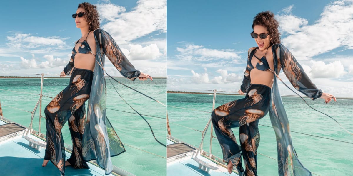 Ela sempre escolhe os look mais bonitos para ir à praia (Reprodução: Instagram)