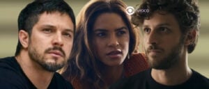 Bomba em Travessia - Entre a cruz e a espada, Brisa joga anel de noivado de Oto no lixo e corre atrás de Ari (Foto: Reprodução / Globo / Montagem TV Foco)