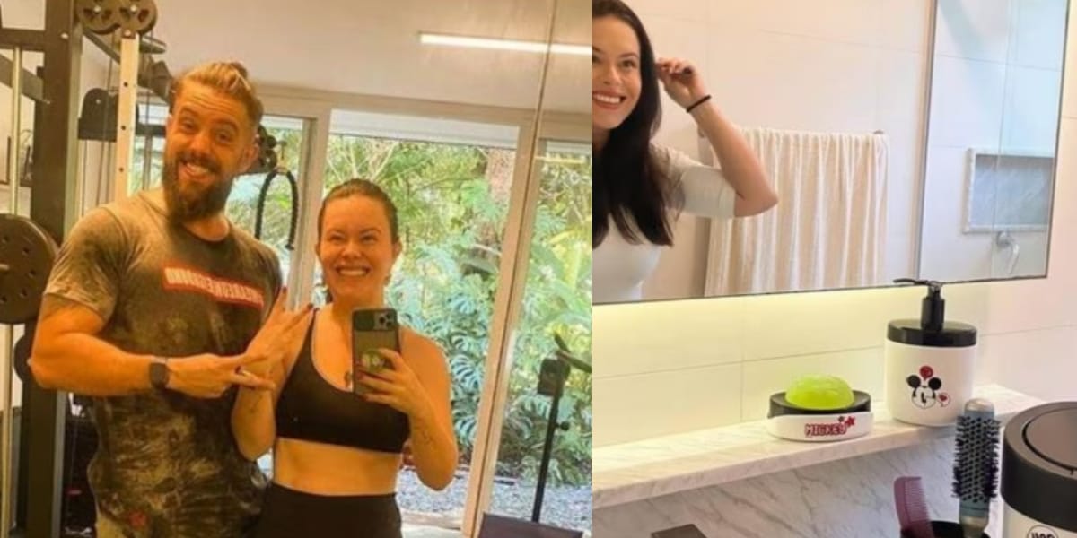 Banheiro enorme e academia que o casal se exercitava (Reprodução: Instagram)