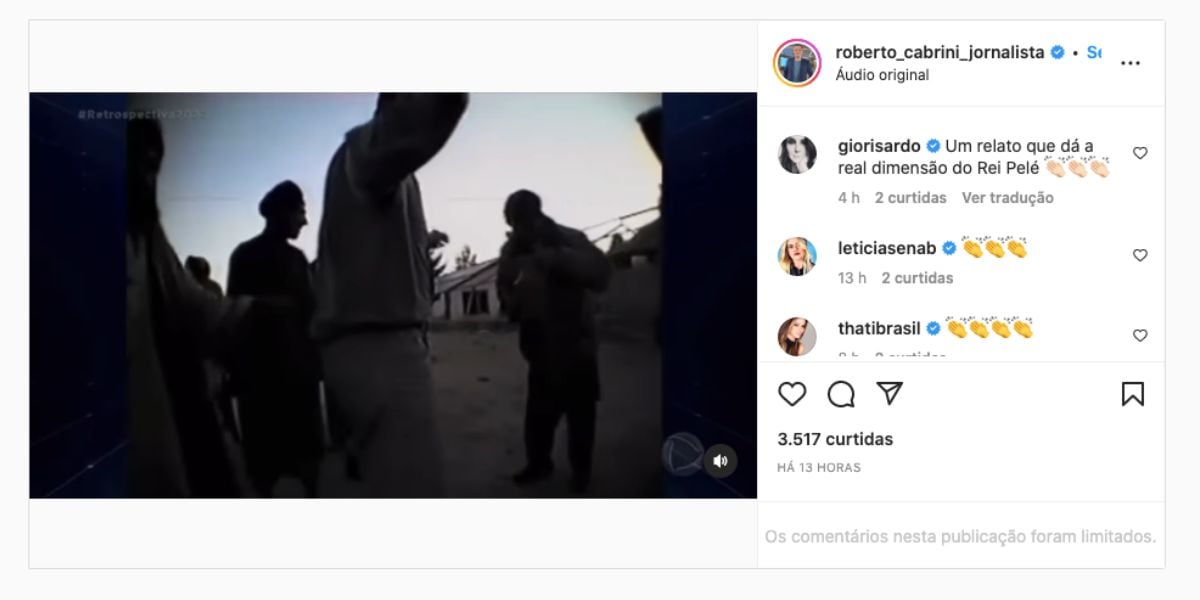 Roberto Cabrini e Pelé (Reprodução) 