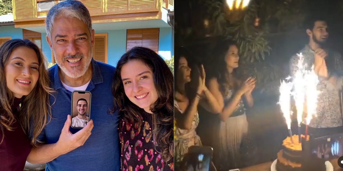 Bonner se reuniu com as meninas e fez questão de ligar para seu filho na hora da foto (Reprodução: Instagram)