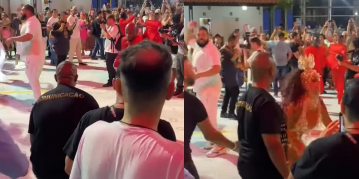 Os seguranças rapidamente a ajudaram a levantar, e ela se ergueu dando risada (Reprodução: Instagram)
