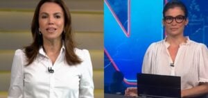 Ana Paula Araújo subiu o tom no Bom Dia Brasil; algo que nem o JN fez na última edição- Foto: Montagem/TV Foco