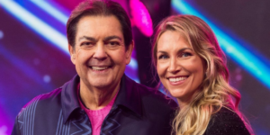 Faustão e Anne Lottermann (Foto: Divulgação/ Band)