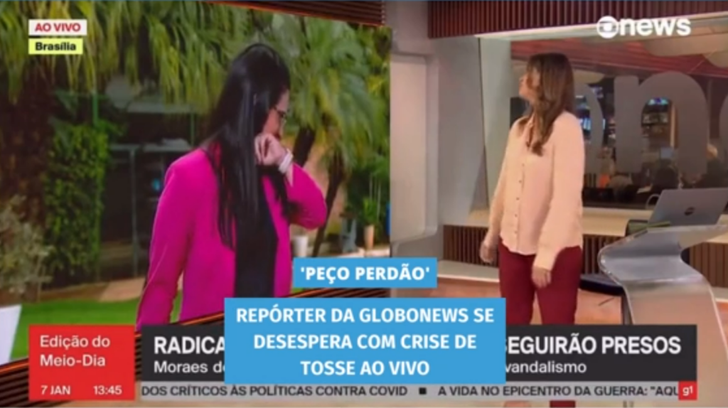 Repórter da GloboNews tem crise de tosse ao vivo (Foto: Reprodução)