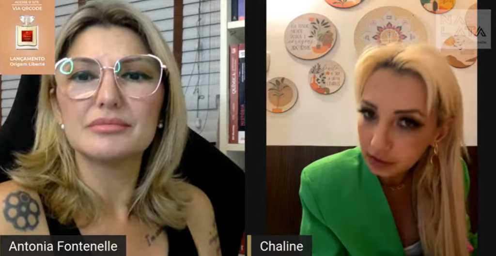 Antonia Fontenelle e a sensitiva Chaline Grazik (Foto: Reprodução, Youtube) 