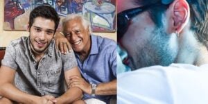 Discreto, filho de Antônio Fagundes surge aos beijos com galã da Globo, que assumiu relação há pouco tempo - Foto Reprodução