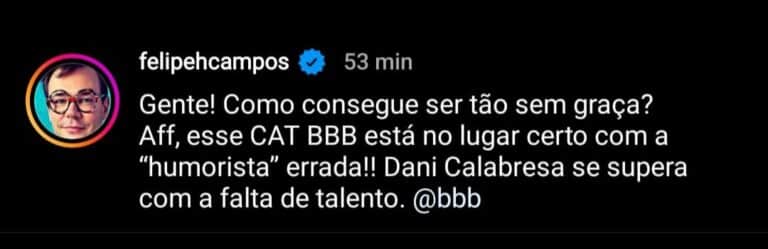 O comunicador e jornalista Felipeh Campos, sem papas na língua, massacra apresentadora da Globo e dispara tudo o que pensa a respeito dela  - Foto Reprodução